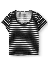 No Comment Juniors' Plus Size Lace Trim T-Shirt