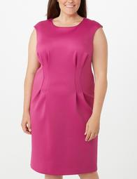 Iconic American Designer Plus Size Pleated Fit-And-Flare Dress