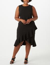 Iconic American Designer Plus Size Ruffle-Hem Dress