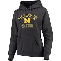 Women's Stadium Athletic Charcoal Michigan Wolverines Arch & Logo 2 Pullover Hoodie