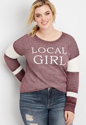 plus size local girl pullover sweatshirt