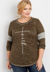 plus size faith graphic pullover