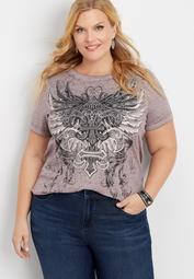 plus size studded fleur graphic tee