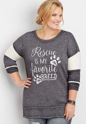 plus size rescue is my favorite breed graphic pullover
