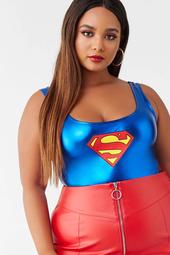 Plus Size Superman Graphic Bodysuit