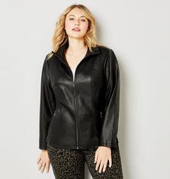 Faux Leather Quilted Jacket