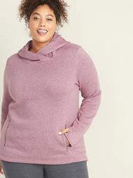 Go-Warm Plus-Size Fleece-Knit Pullover Hoodie