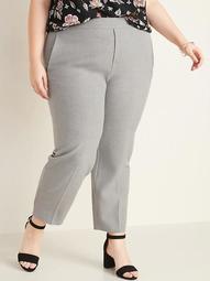 Mid-Rise Secret-Slim Pockets Straight-Leg Plus-Size Pull-On Pants