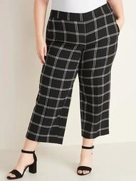 High-Rise Plus-Size Pull-On Wide-Leg Soft Pants