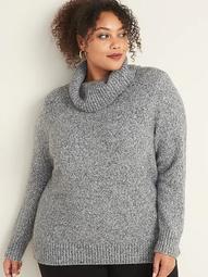 Plus-Size Marled Turtleneck Sweater