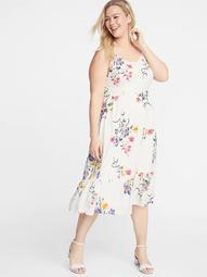 Plus-Size Fit & Flare Tiered Cami Midi Dress 