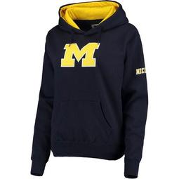 Women's Navy Michigan Wolverines Big Logo Pullover Sweatshirt
