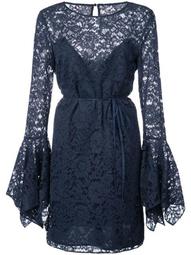 lace pattern flared design dress