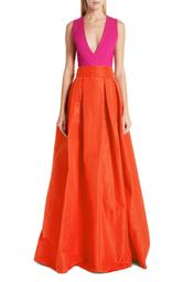 Savoia Colorblock A-Line Gown