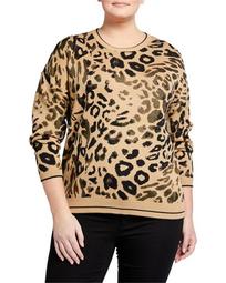 Plus Size Rikki Leopard-Pattern Sweater