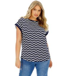 Oasis Curve Wave Stripe T-Shirt