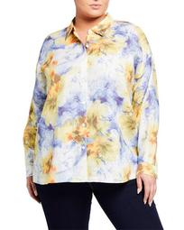 Plus Size Oversize Printed Blouse