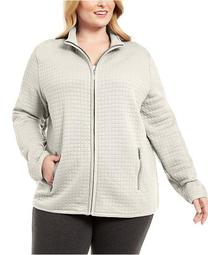 Plus Size Quilted Fleece Jacket, Created For Macy's