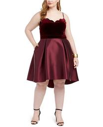 Trendy Plus Size Velvet-Top Dress