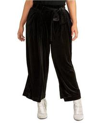 Trendy Plus Size Rose Belted Pants