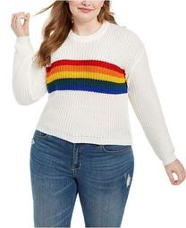 Trendy Plus Size Rainbow Sweater