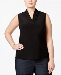 Plus Size Pleated Shell
