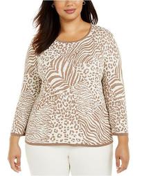 Plus Size First Frost Animal-Print Sweater