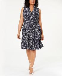 Plus Size Scenic Belted Dress, Created for Macy's