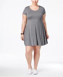 Plus Size Short-Sleeve Swing Dress, Created for Macy's