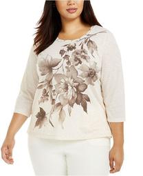 Plus Size First Frost Floral-Print Top