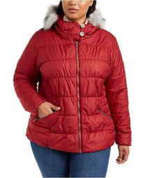 Plus Size Sparks Lake Faux-Fur-Trimmed Puffer Coat