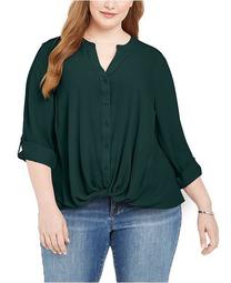 INC Plus Size Twist-Front Shirt, Created for Macy's