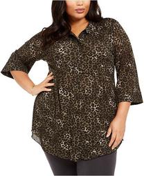 Plus Size Animal Print Blouse, Created For Macy's