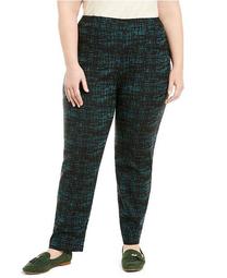 Plus Size Jacquard Pull-On Pants, Created for Macy's