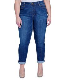 Trendy Plus Size Tummyless Rolled-Hem Skinny Jeans