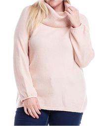 Plus Size Cowlneck Off-The-Shoulder Sweater