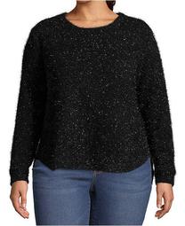Plus Size Metallic Pullover Sweater