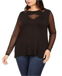 INC Plus Size Illusion Top, Created For Macy's