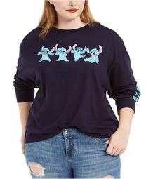 Trendy Plus Size Cotton Stitch Graphic T-Shirt