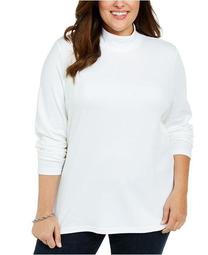 Plus Size Cotton Mock Neck Sweater, Created For Macy's