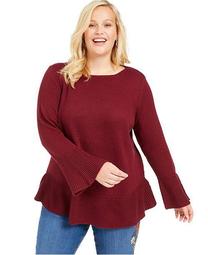 Plus Size Ruffled Sweater, Created For Macy's
