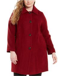 Plus Size Single-Breasted Club-Collar Coat