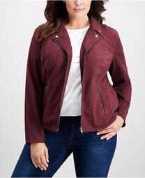 Plus Size Faux-Suede Jacket, Created for Macy's