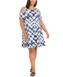 Plus Size Cold-Shoulder Dress, Created For Macy's