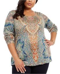 Plus Size Printed Knit Top, Created For Macy's