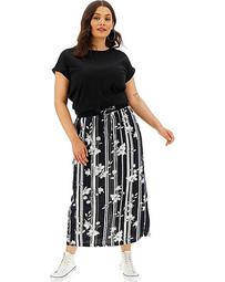 Floral Slouch Linen Rich Maxi Skirt