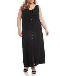 Alana Button-Front Jersey Maxi Dress
