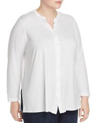 Banded-Collar Tunic Top
