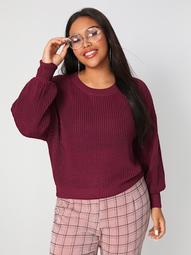 Plus Drop Shoulder Chunky Knit Sweater